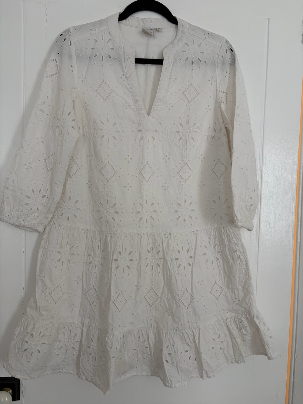 GAP White Eyelet Tiered Mini Dress